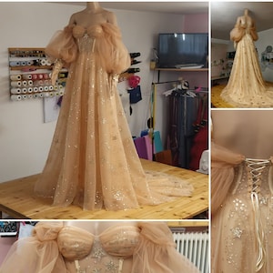 Star Wedding Dress Gold Star Dress Celestial Gown image 7