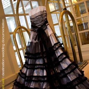 black wedding dress,tulle black dress image 2