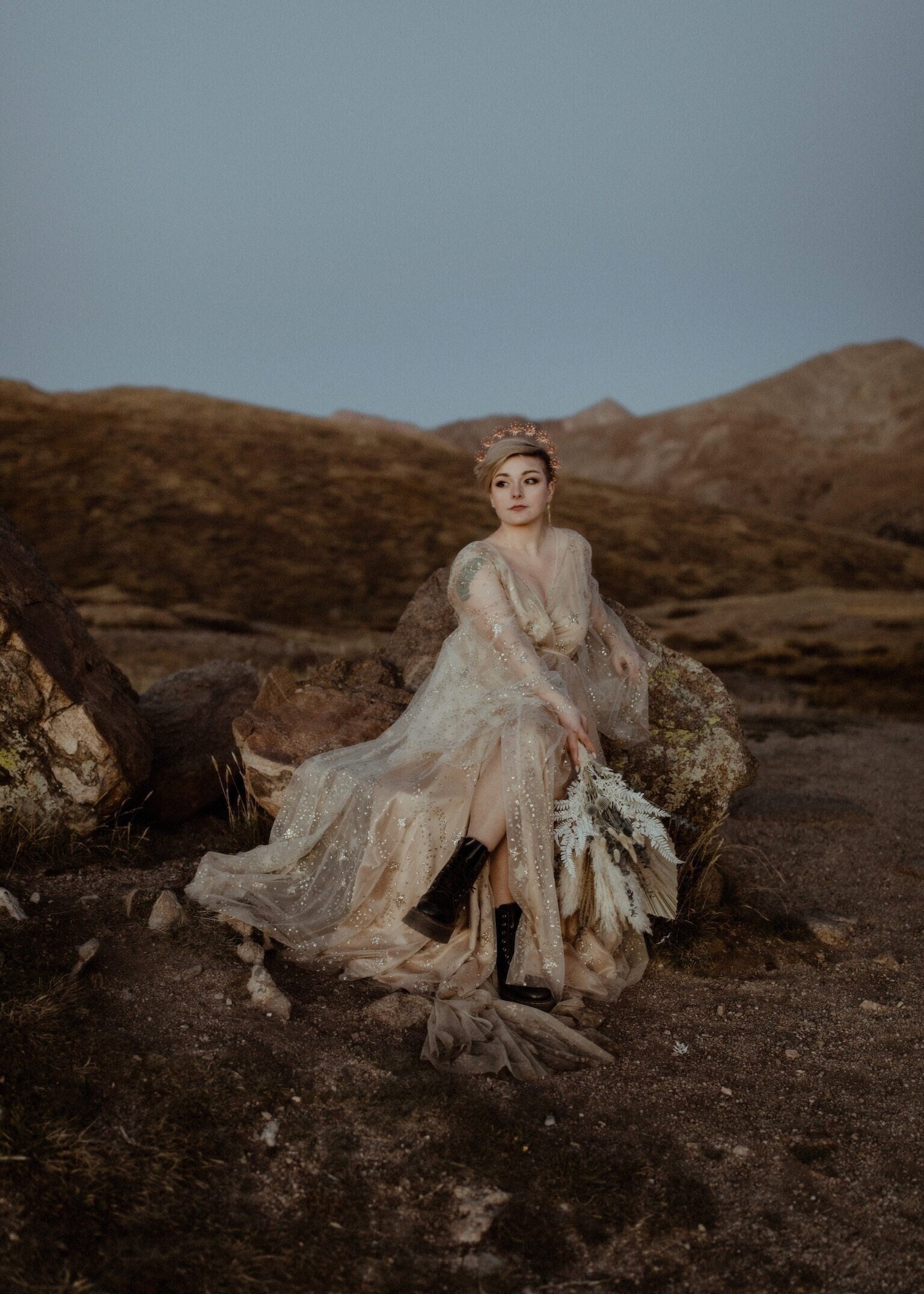 Gold Star Wedding Dress: Celestial Wrap Dress, Maternity Friendly