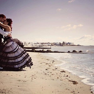 black wedding dress,tulle black dress image 4