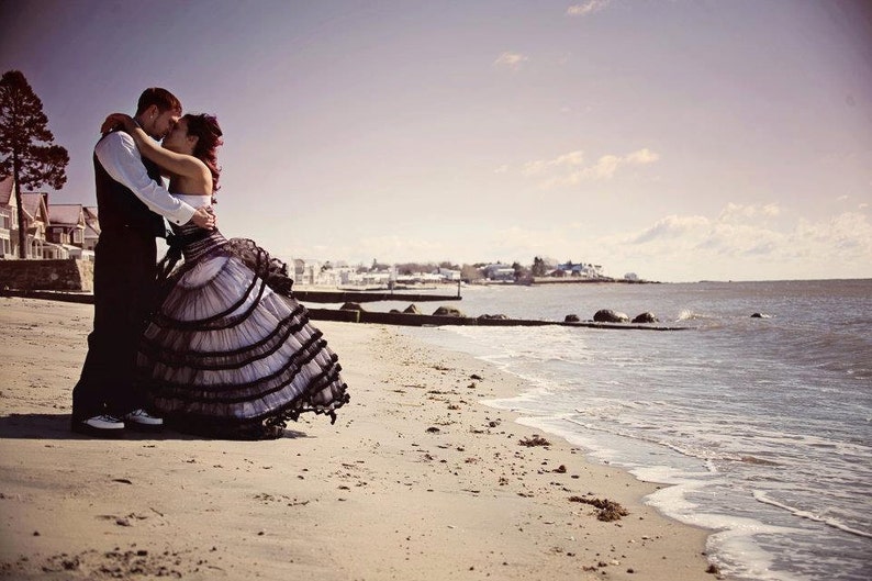 black wedding dress,tulle black dress image 4