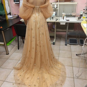 Star Wedding Dress Gold Star Dress Celestial Gown image 9