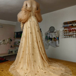 Star Wedding Dress Gold Star Dress Celestial Gown image 5