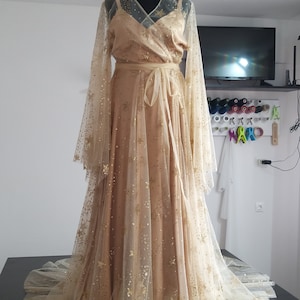 Gold Star Dress Celestial Wedding Dress image 6