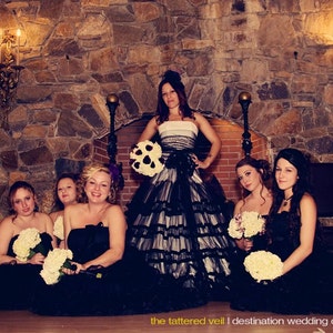 black wedding dress,tulle black dress image 3