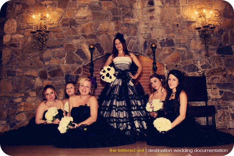 black wedding dress,tulle black dress image 3