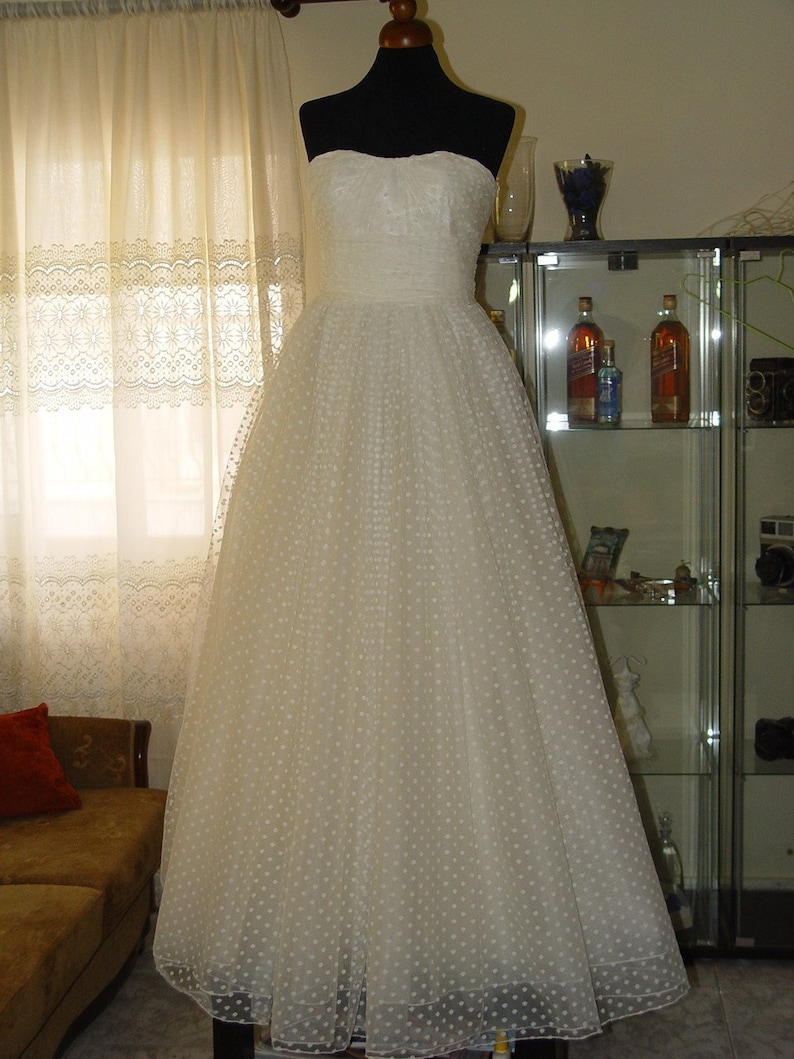 Polka Dot Wedding Gown inspired by CHRISTOS MARIBEL dress