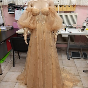 Star Wedding Dress Gold Star Dress Celestial Gown image 4