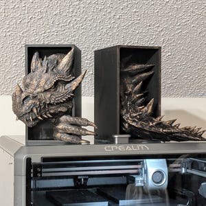 Dragon Emerging Book Nook 3d printed