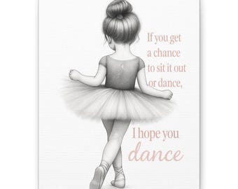 Canvasprint, klein ballerinameisje, ik hoop dat je danst, kunst aan de muur, decor kinderkamer, balletcadeau, decor kinderkamer