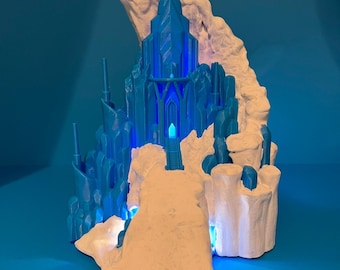 İce Castle-Inspired LED Castle Lamp – Ice Palace - El-sa's Castle Lamp - Magical Room Decor for Kids