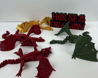 House Dragn Dragon Models – Syrx, Caraxs, Vhagr, and Melys | Collectible Dragons Set or Individual Pieces