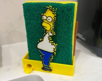 Homer Simpson Sponge Holder - The Simpsons Bush Meme - Funny Kitchen Decor - - 3D Printed Gift for Christmas & Fans