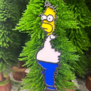 Homer Simpson Christmas Hanging Decoration - 3D Printed Ornament - Funny Handmade Tree Decor