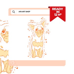 PET – FULL BODY – Custom Pet Portrait – Hand-Drawn Digital Pet Illustration – Personalized Pet Drawing – Unique Pet Memorial Art
