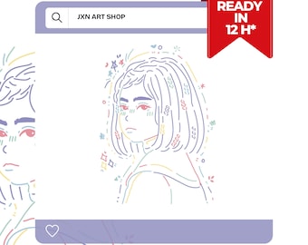 BUST UP - Personalized Custom Portrait – Hand-Drawn Illustration from Photo – Unique Gift for Loved Ones – Digital Custom Portrait