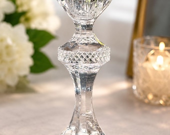 Mikasa Pirouette Crystal Candlestick Holder Czech Lead Crystal Taper Candle Holder Vintage Elegant Table Decor