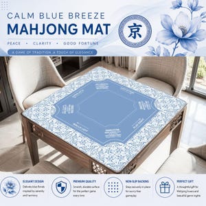 Mahjong Mat with Carry Bag, Large Portable Mahjong Table Cover for Game Night