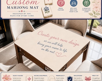 Custom Mahjong Mat, Personalized Game Table Cover, Design Your Own Mahjong Gift, Custom Game Night Decor