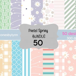 Spring Digital Paper | Pastel Theme Design | Baby Shower & Scrapbooking Designs | Floral Patterns for Spring Crafts