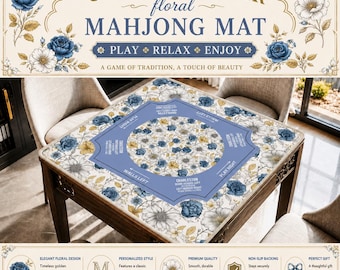 Mahjong Mat with Carry Bag, Large Portable Mahjong Table Cover for Game Night