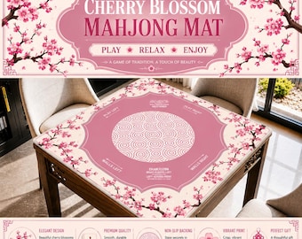 Mahjong Mat with Carry Bag, Large Portable Mahjong Table Cover for Game Night