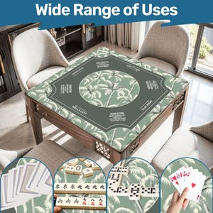 Mahjong Mat with Carry Bag, Large Portable Mahjong Table Cover for Game Night