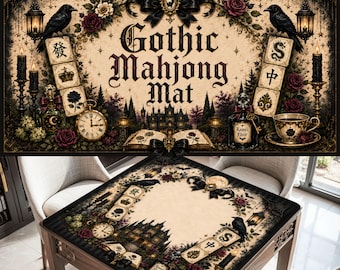 Gothic Mahjong Mat, Midnight Manor Mahjong Table Mat, Dark Academia Mahjong Accessories, Halloween Mahjong Gift