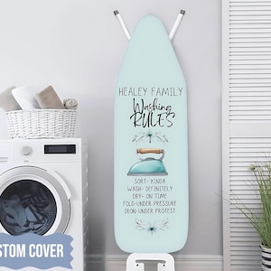 Laundry Room Decor, Custom Ironing Board Cover, Personalized Ironing Accessories, Farmhouse Style, Heat Resistant, Funny Laundry Saying