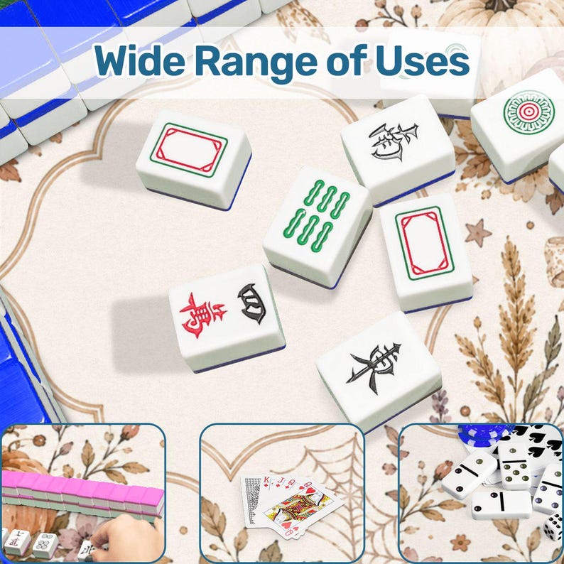 Tapete de Mahjong color calabaza neutro, tapete de Mahjong color beige otoñal, mantel de cosecha otoñal, tapete de juego de Mahjong suave estilo boho con calabazas. imagen 10