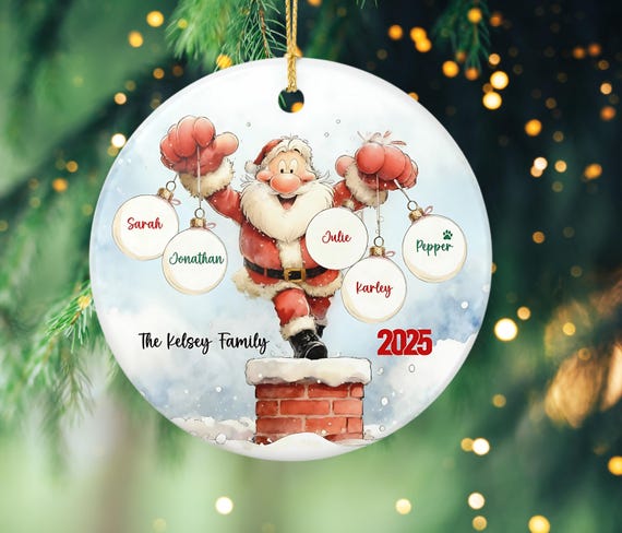 Santa Clipart PNG Bundle, Custom Names, Holiday Gift & Decoration Digital Download