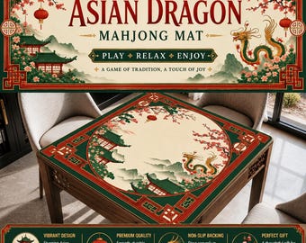 Mahjong Mat with Carry Bag, Large Portable Mahjong Table Cover for Game Night
