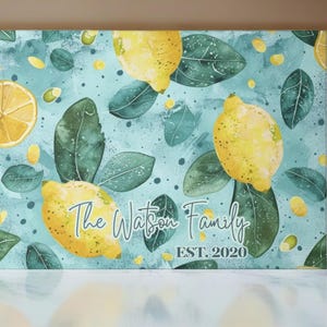Glass Cutting Board Family name gift, Personalized Kitchen Decor, Housewarming & Wedding Present, Hostess gift,  Custom Home Decor