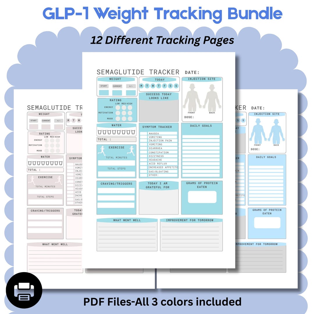 GLP-1 Weight Loss Tracker Printable Bundle (PDF) - Etsy