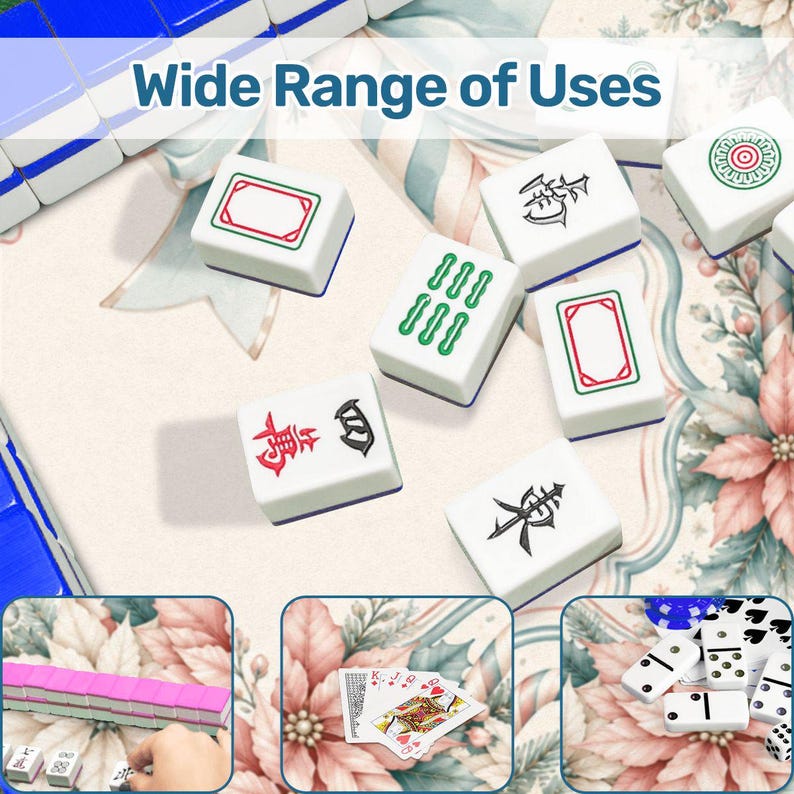 Peppermint Candy Cane Mahjong Mat, Pink & Blue Christmas Mahjong Mat, Pastel Holiday Mahjong Table Cover, Winter Candyland Game Mat bild 8