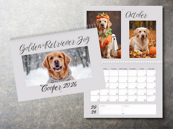 Custom 2027 Calendar with Your Pet Photos, Dog & Cat Photo Calendar