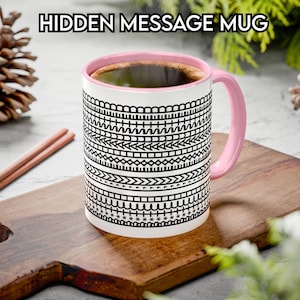 Hidden Message Coffee Mug B*TCH I&#39;M EXHAUSTED Cup - Funny Adult Humor Gift for Men Women Coworker Boss Best Friend