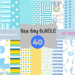 Baby Boy Digital Paper, Baby Shower Digital Scrapbooking, Nursery image backgrounds, It's a boy scrapbook, blue and white event designs,