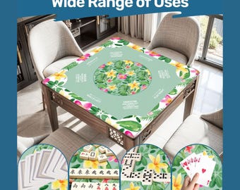 Mahjong Mat with Carry Bag, Large Portable Mahjong Table Cover for Game Night