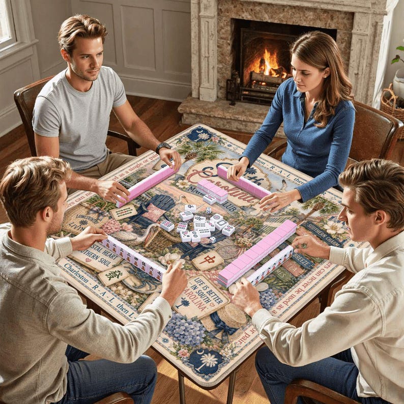 South Carolina Mahjong Club Mat, Charleston Mahjong Mat, Coastal Carolina Mahjong Gift, Southern Charm Mahjong Mat bild 7