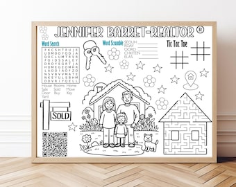 Personalized Realtor Coloring Page – Open House Kids Activity