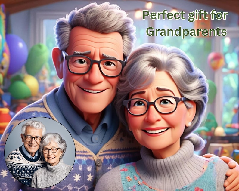 Cartoon Portrait from photo Christmas Pixar Character cartoon drawing Custom Cartoon Portrait Cartoon Me Pixar Style Custom Anime portrait image 7