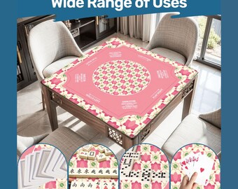 Mahjong Mat with Carry Bag, Large Portable Mahjong Table Cover for Game Night