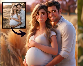 Cartoon Portrait from photo New Parents Pixar Character cartoon drawing Custom Cartoon Portrait Cartoon Me Pixar Style Custom Anime portrait