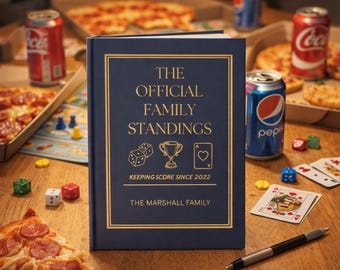 Family Game Night Journal | Score Tracker Notebook | Game Winner & Loser Log | Game Night Keepsake Book | Family Bonding Gift