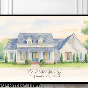 Home portrait, house painting, housewarming gift, our first house, Portrait from photo, watercolor print, realtor gift