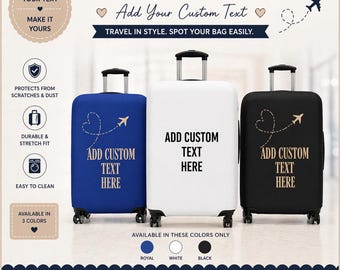 Personalized Luggage Cover, Suitcase Protector, Travel Accessory