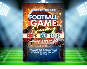 Football Watch Party Evite, Game Day Invitation (Digital Download)