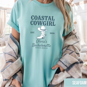 Coastal Cowgirl Bachelorette Party Shirt, Cowgirl Bach Party, Custom Charleston Bachelorette shirt, Luxury Cocktail Social Club