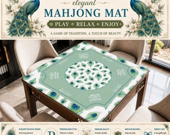 Mahjong Mat with Carry Bag, Large Portable Mahjong Table Cover for Game Night
